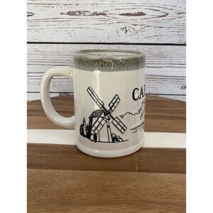 Cape Cod Mass. Stoneware USA Coffee Mug Lighthouse Windmill Glazed Pottery